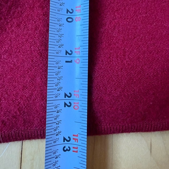 Vintage Woolrich Full Zip Mock Neck Sweater 100% Wool Ruby Red Size Large 90s - Picture 5 of 8